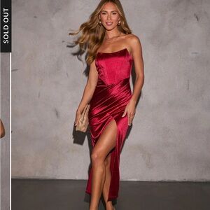 Vici collection corset strapless dress